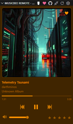 Now Playing - Mono (Amber) Theme