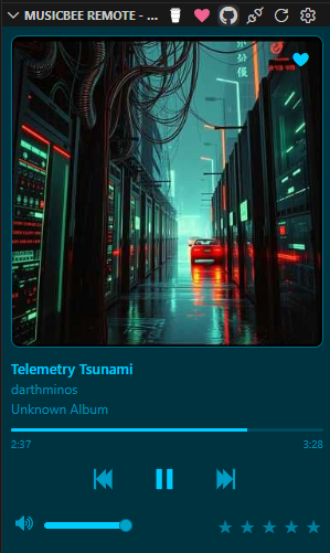 Now Playing - Mono (Cyan) Theme