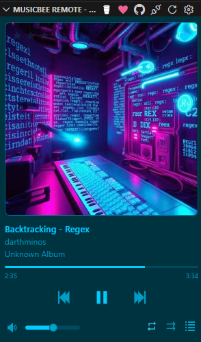 Now Playing - Mono (Cyan) Theme
